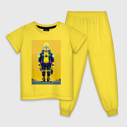 Пижама хлопковая детская Homer Simpson - cyberpunk, цвет: желтый