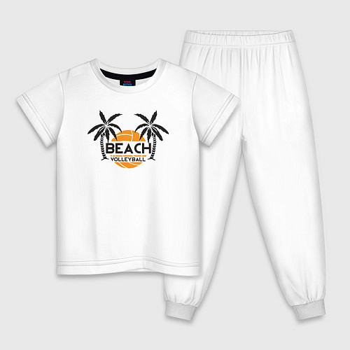 Детская пижама Волейбол на пляже / Белый – фото 1