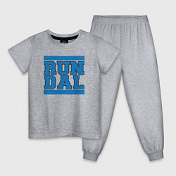 Пижама хлопковая детская Run Dallas Mavericks, цвет: меланж