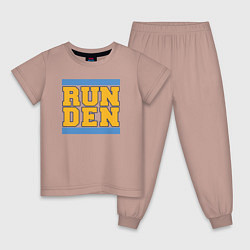 Пижама хлопковая детская Run Denver Nuggets, цвет: пыльно-розовый