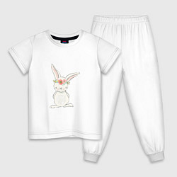 Детская пижама Милый кролик с венком на голове