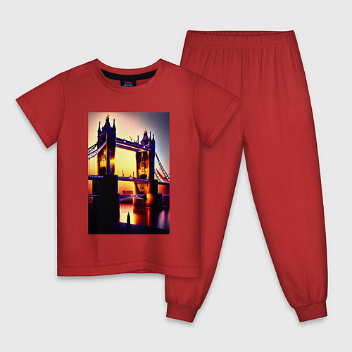 Детская пижама Тауэрский мост / Красный – фото 1
