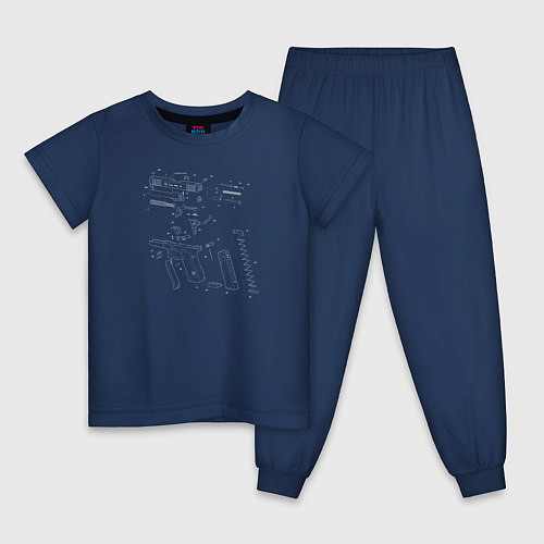 Детская пижама Glock - взрыв схема / Тёмно-синий – фото 1