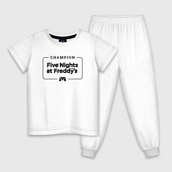 Пижама хлопковая детская FNAF gaming champion: рамка с лого и джойстиком, цвет: белый