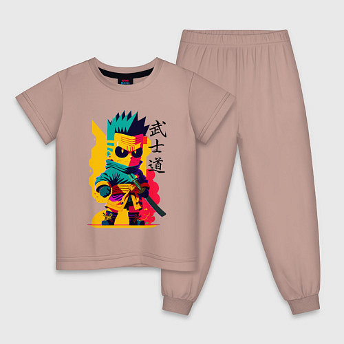 Детская пижама Bart Simpson - samurai - bushido / Пыльно-розовый – фото 1