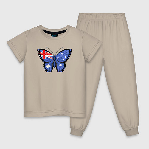 Детская пижама Австралия бабочка / Миндальный – фото 1