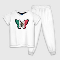 Пижама хлопковая детская Мексика бабочка, цвет: белый