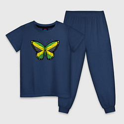 Пижама хлопковая детская Ямайка бабочка, цвет: тёмно-синий