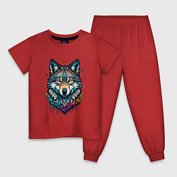 Детская пижама Лесной яркий волк