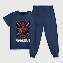 Пижама хлопковая детская Samurai mask, цвет: тёмно-синий