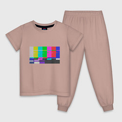 Детская пижама Разноцветные полосы в телевизоре