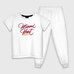 Пижама хлопковая детская Miami Heat fan, цвет: белый