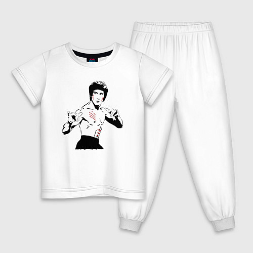 Детская пижама Брюс Ли в крови / Белый – фото 1