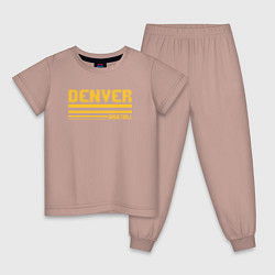 Пижама хлопковая детская Basketball Denver, цвет: пыльно-розовый