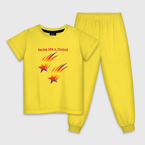 Детская пижама Racing like a fireball / Желтый – фото 1