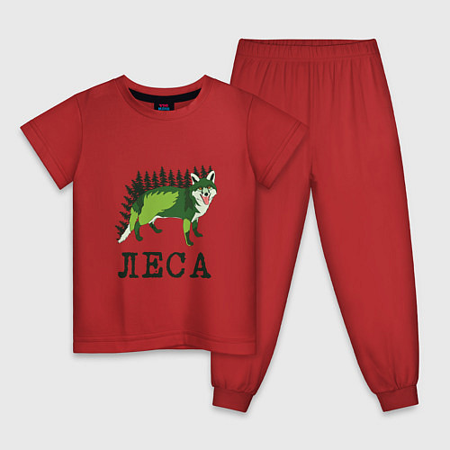 Детская пижама Леса-лиса / Красный – фото 1