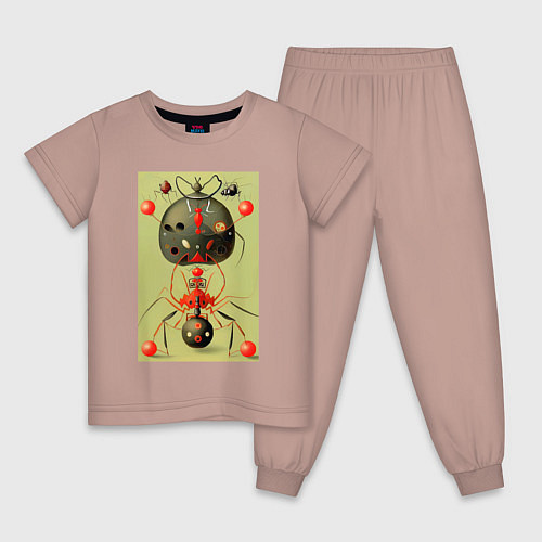 Детская пижама Повелитель муравьёв - поп-арт / Пыльно-розовый – фото 1