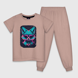Пижама хлопковая детская Whimsical Fox, цвет: пыльно-розовый