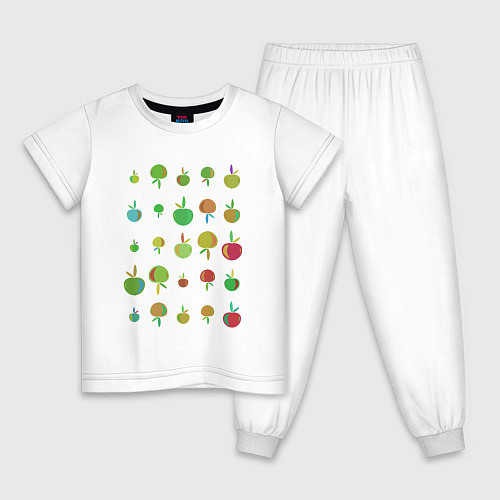Детская пижама Яблочный микс / Белый – фото 1