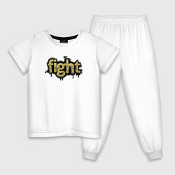 Пижама хлопковая детская Fight graffiti, цвет: белый