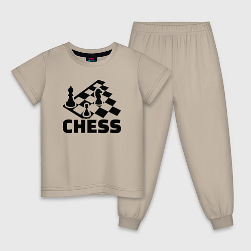 Детская пижама Chess game / Миндальный – фото 1