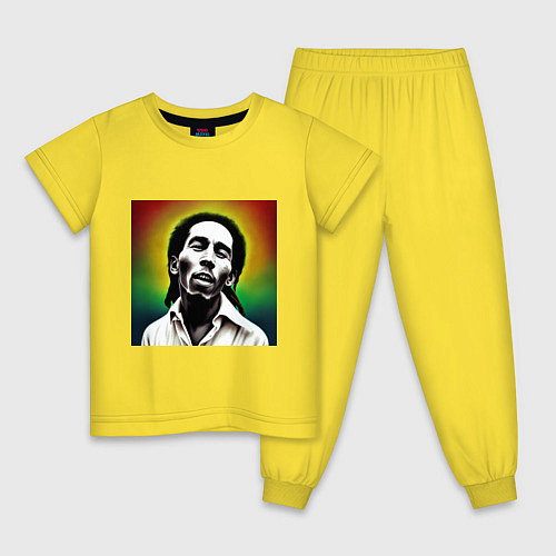 Детская пижама Боб Марли в традиционном триколоре / Желтый – фото 1