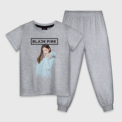 Пижама хлопковая детская Jisoo Blackpink winter, цвет: меланж