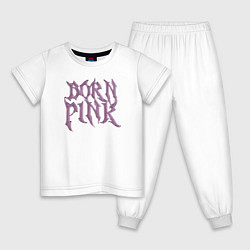 Пижама хлопковая детская Born pink Blackpink, цвет: белый