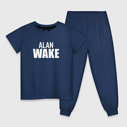 Пижама хлопковая детская Alan Wake logo, цвет: тёмно-синий