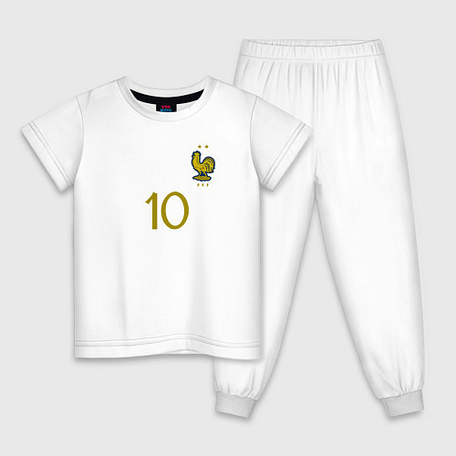 Детская пижама Килиан Мбаппе ЧМ 2022 сборная Франции / Белый – фото 1