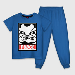 Пижама хлопковая детская Pudge Poster, цвет: синий