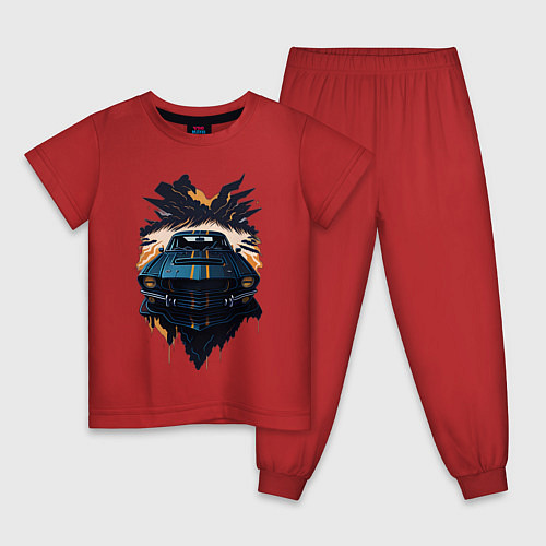 Детская пижама Мощная машина / Красный – фото 1