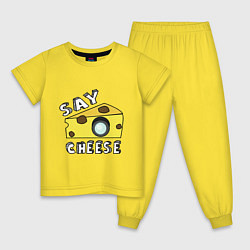 Пижама хлопковая детская Say cheese, цвет: желтый