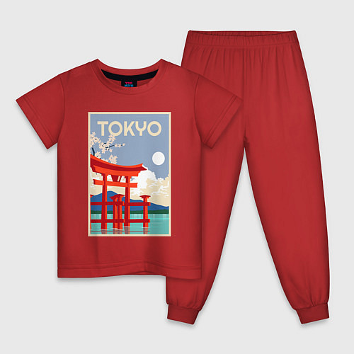 Детская пижама Tokyo - japan / Красный – фото 1