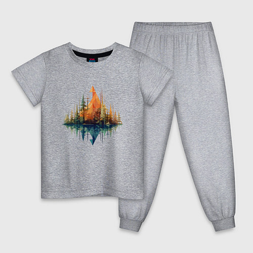 Детская пижама Геометрический лес / Меланж – фото 1