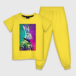 Детская пижама Неоновый модный заяц - нейросеть