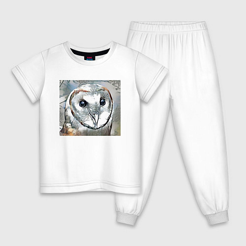 Детская пижама Совиный взгляд / Белый – фото 1