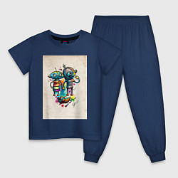 Пижама хлопковая детская Machinarium, цвет: тёмно-синий