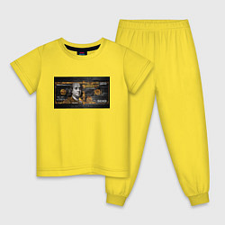 Пижама хлопковая детская Я миллионер, цвет: желтый