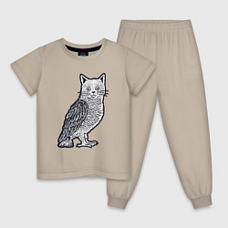 Детская пижама Кошка сова