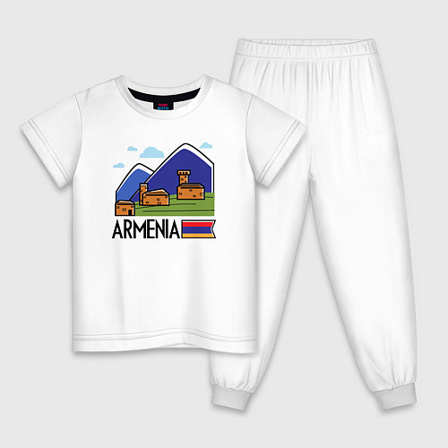 Детская пижама Горная Армения / Белый – фото 1