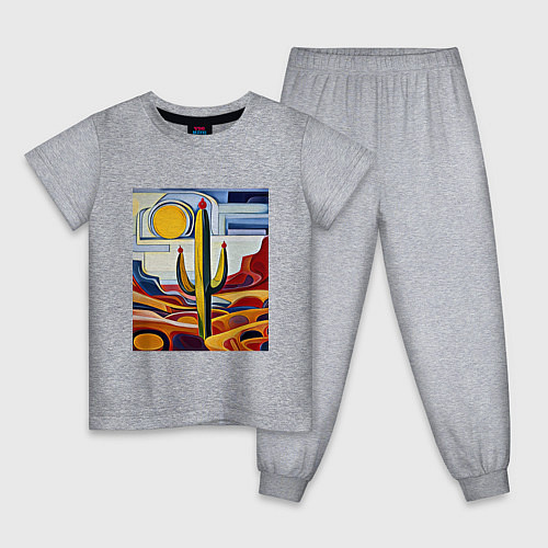 Детская пижама Одинокий кактус / Меланж – фото 1