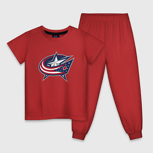 Детская пижама Columbus blue jackets - hockey team - emblem / Красный – фото 1