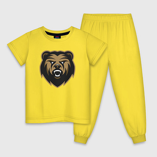 Детская пижама Медвежий оскал / Желтый – фото 1
