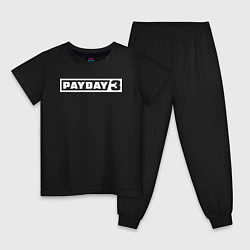 Пижама хлопковая детская Payday 3 logo, цвет: черный