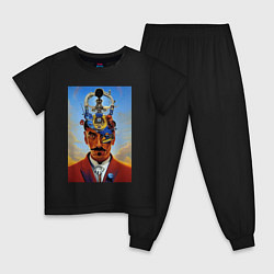 Пижама хлопковая детская Salvador Dali - surrealism, цвет: черный