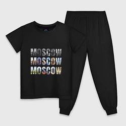 Пижама хлопковая детская Moscow - Москва, цвет: черный