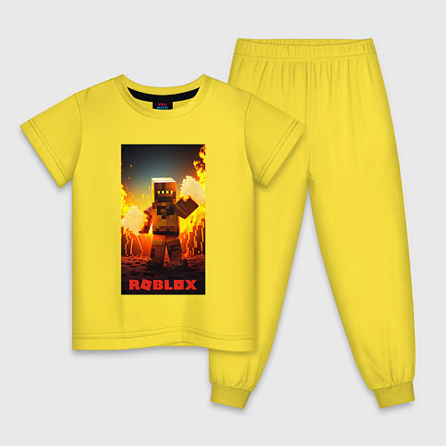 Детская пижама Roblox avatar fire / Желтый – фото 1