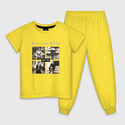 Пижама хлопковая детская Depeche Mode - Exotic Tour Band, цвет: желтый
