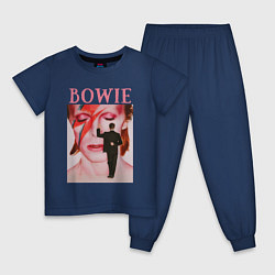 Пижама хлопковая детская David Bowie 90 Aladdin Sane, цвет: тёмно-синий